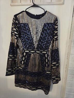 Endless Rose Black Top with Gold Sequined Front